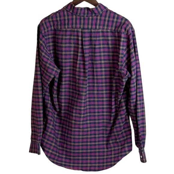 Ralph Lauren Mens Custom Fit Long Sleeve Shirt Red Green Plaid Size L - Picture 2 of 6